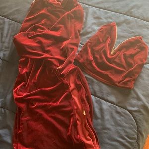 Red velvet two piece size XS